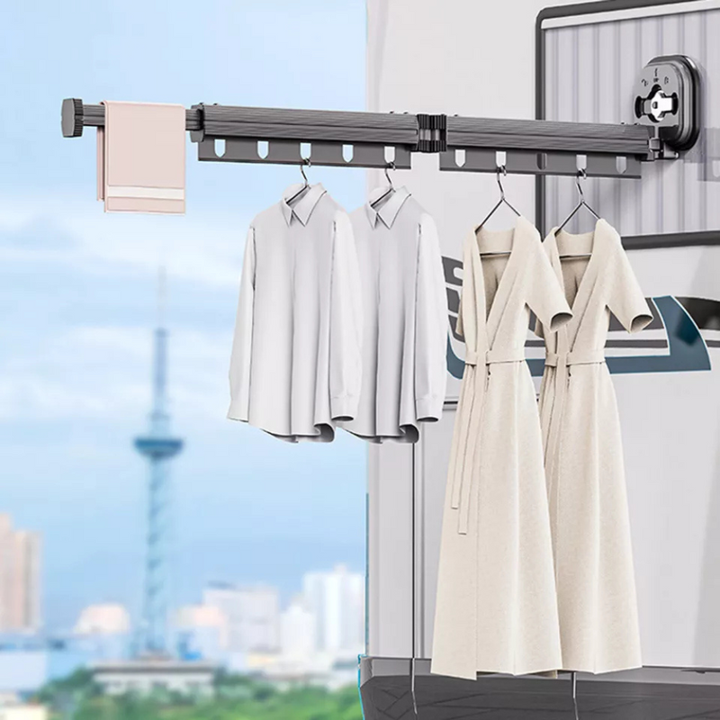 Suction Cup Retractable Clothes Rack