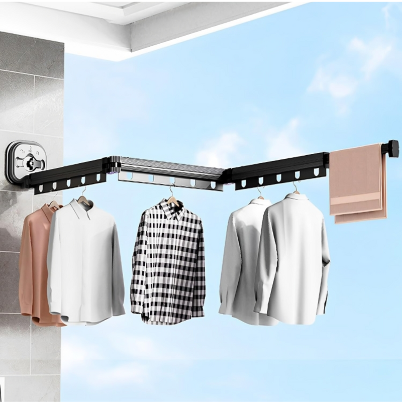 Suction Cup Retractable Clothes Rack