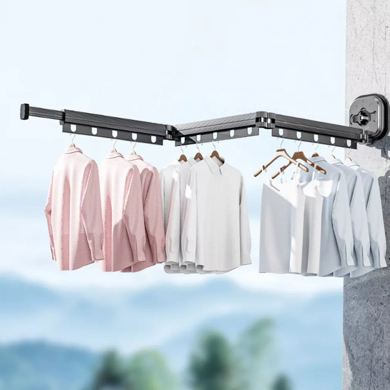 Suction Cup Retractable Clothes Rack