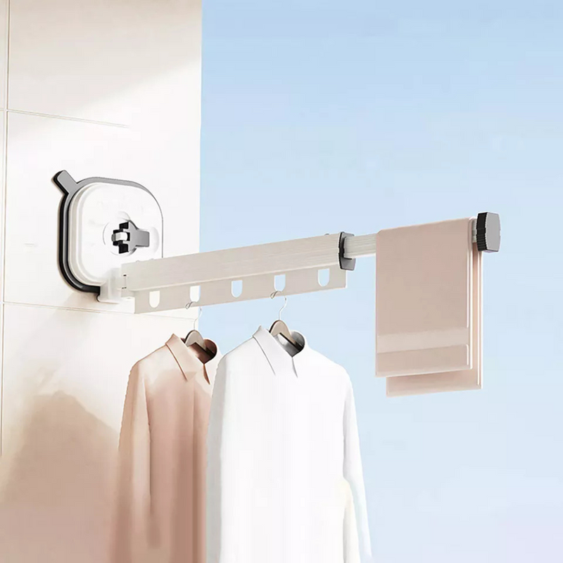 Suction Cup Retractable Clothes Rack